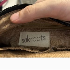 Sakroots black & white Songbird crossbody boho